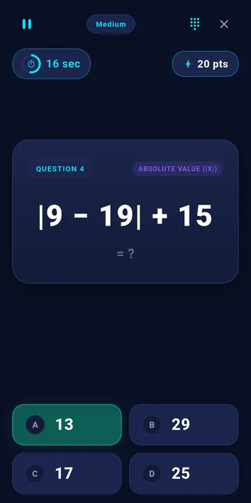 A sprint question with four answer choices